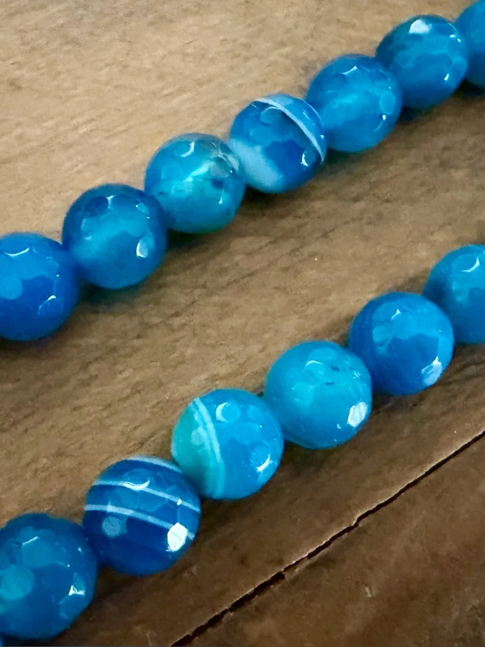 JAY KING DTR STERLING SILVER 925 BLUE AGATE GRADUATED BEAD NECKLACE 20